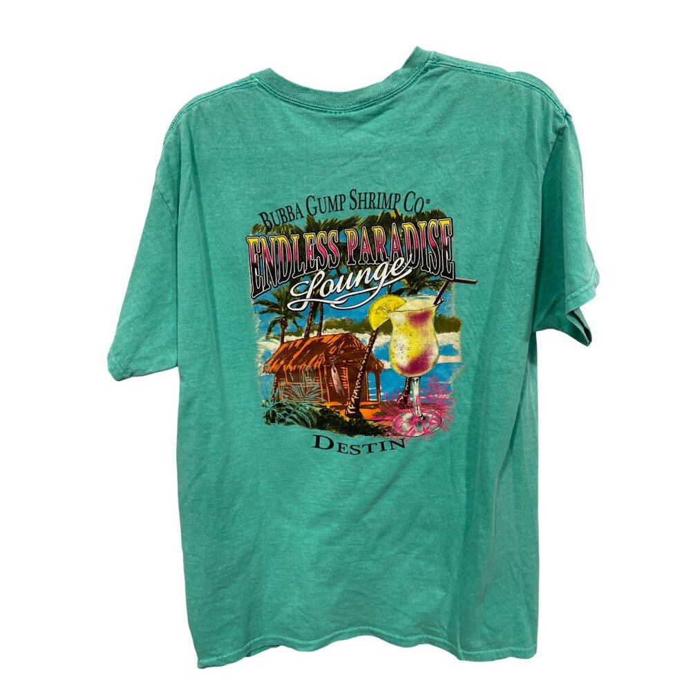 Gildan Bubba Gump Shrimp Co Graphic T Shirt Mens L Crew Short Sleeve Tee Green